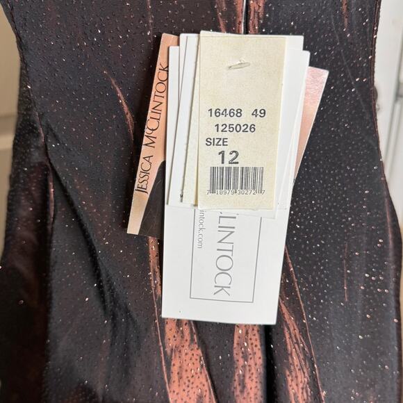 Vintage Scott McClintock Brown Strapless Sparkle Evening Gown Dress Womens 12 - Picture 9 of 12